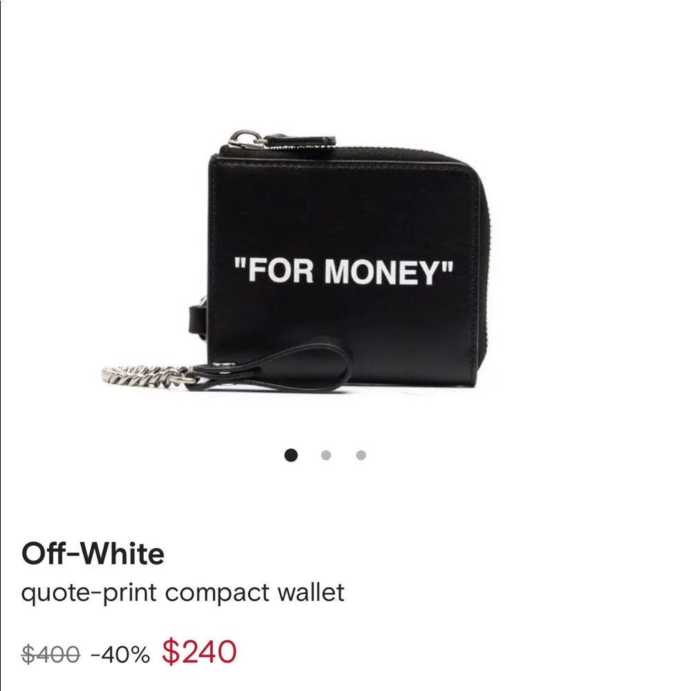 Off-White quote print compact wallet